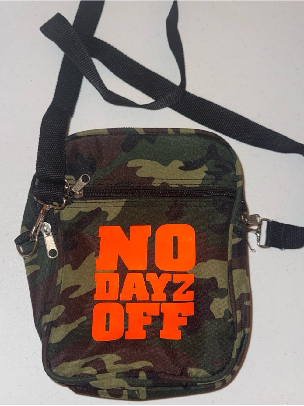& Other Stories Camo Belt Bag with Orange Logo